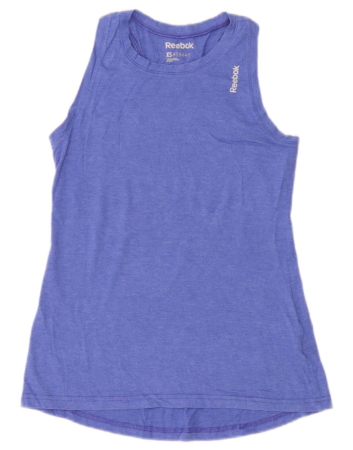 REEBOK Camiseta sin mangas para mujer UK 8 Small Azul Poliéster