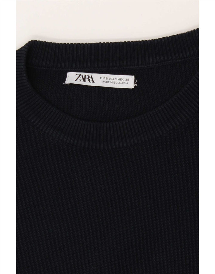 Zara Hombre Jersey De Cuello Redondo Jersey Pequeño Azul Marino