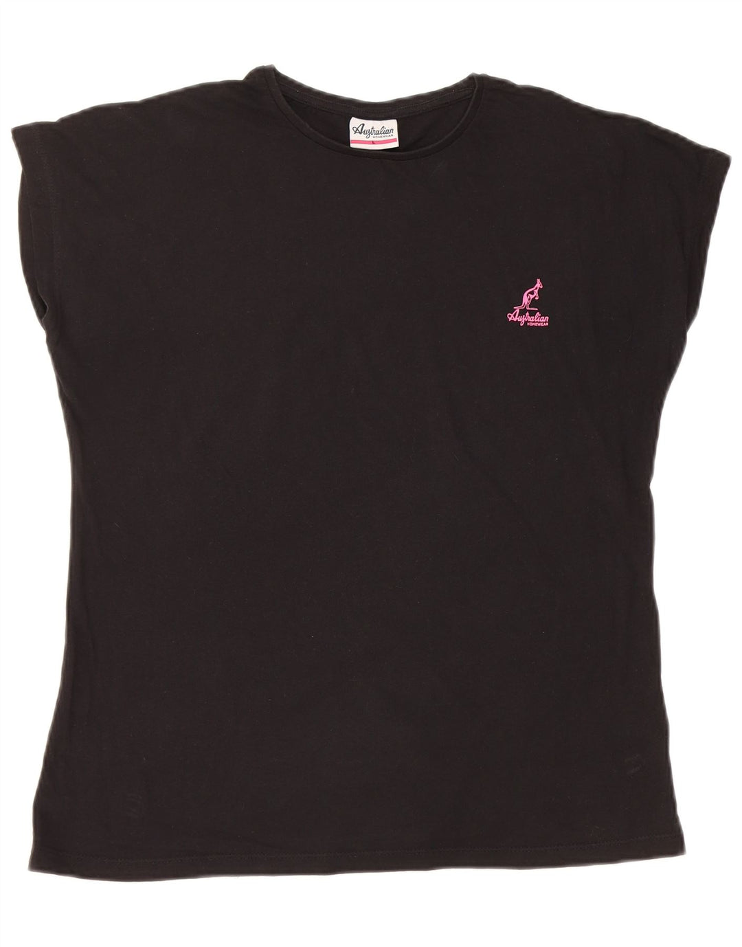 AUSTRALIAN L'ALPINA Camiseta para mujer Top UK 16 Grande Algodón Negro