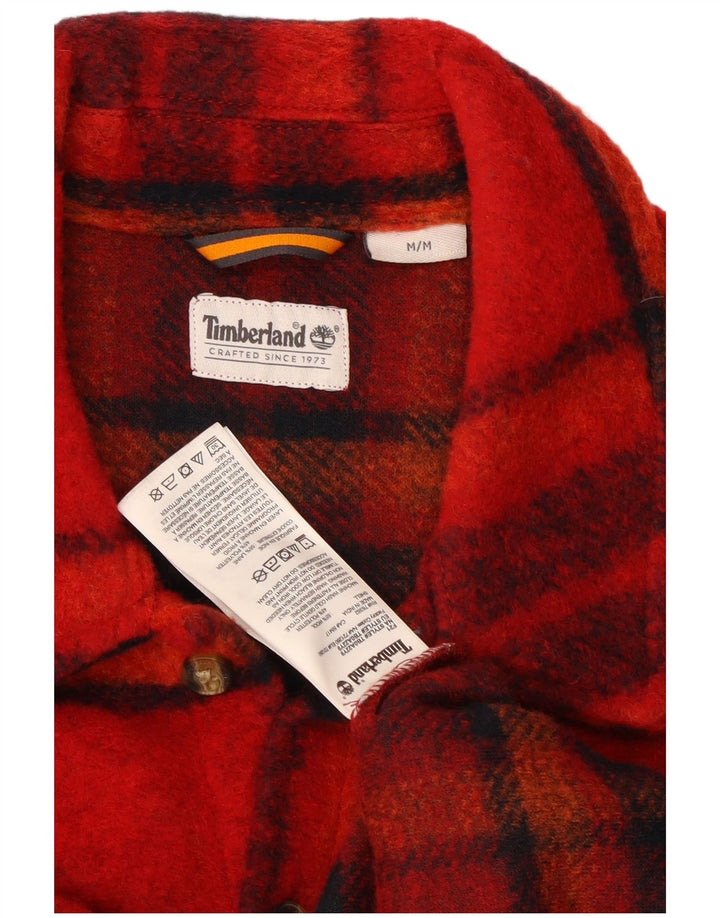 Timberland Camisa De Leñador Para Hombre Lana A Cuadros Roja Mediana
