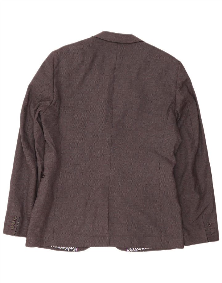 Ted Baker Chaqueta tipo blazer con 2 botones para hombre, talla 4, grande, color morado, poliéster, moderna