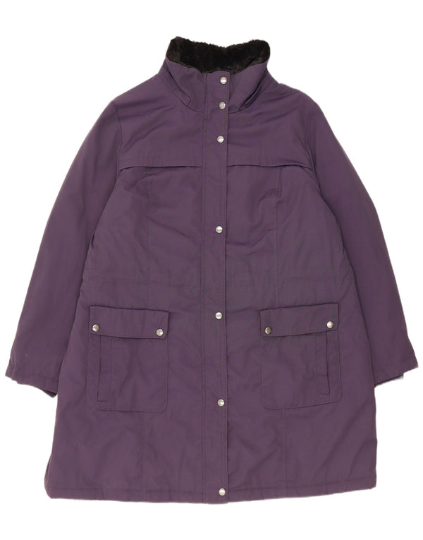 Marks & Spencer Abrigo acolchado para mujer UK 40 XL Poliamida púrpura