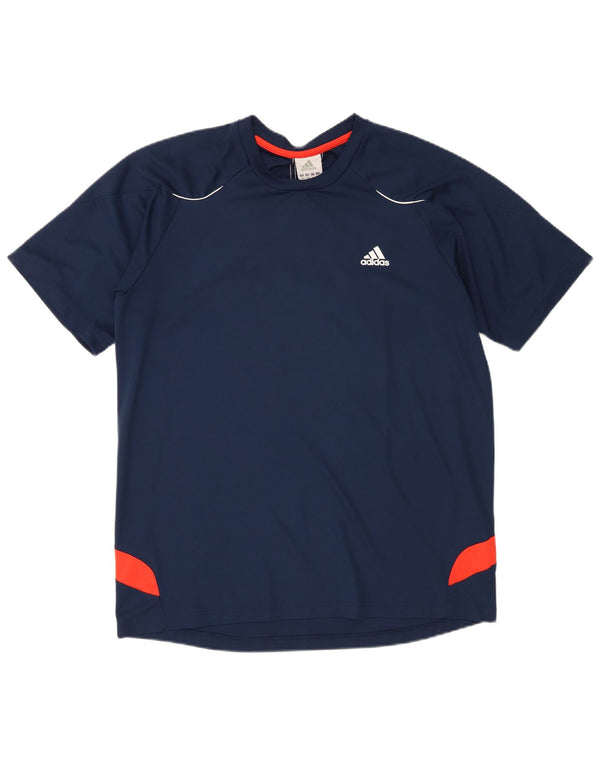 Adidas Hombre Camiseta Top Grande Azul Marino Colorblock Poliéster