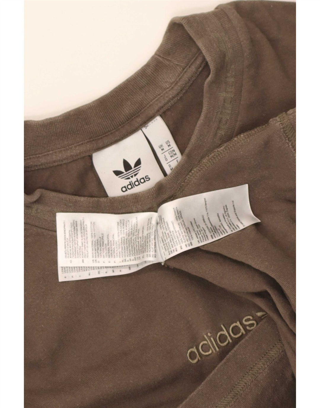 Adidas Hombre Camiseta Gráfica Top Medium Khaki Algodón