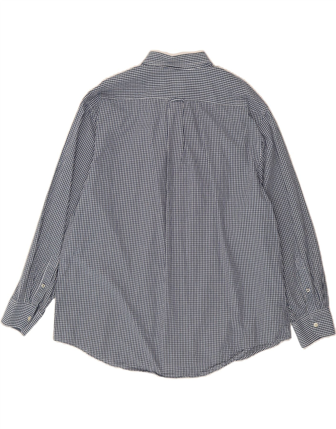 IZOD Mens Shirt 2XL Navy Blue Gingham Cotton Vintage Izod and Second-Hand Izod from Messina Hembry 