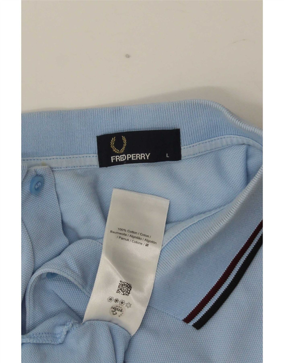 Fred Perry Polo Para Hombre De Algodón A Rayas Azul Grande