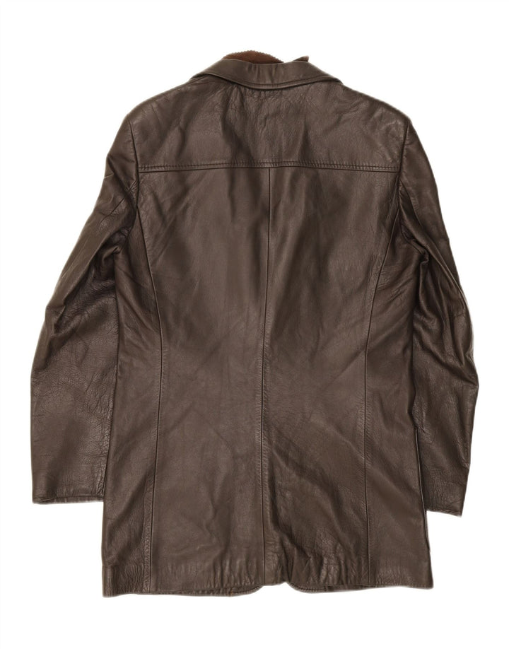 VINTAGE Womens Leather Jacket IT 52 2XL Brown Vintage Vintage and Second-Hand Vintage from Messina Hembry 