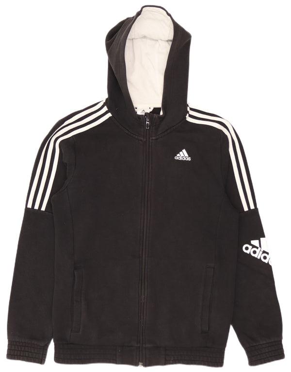 Adidas Mens Graphic Zip Hoodie Sweater Small Black Cotton