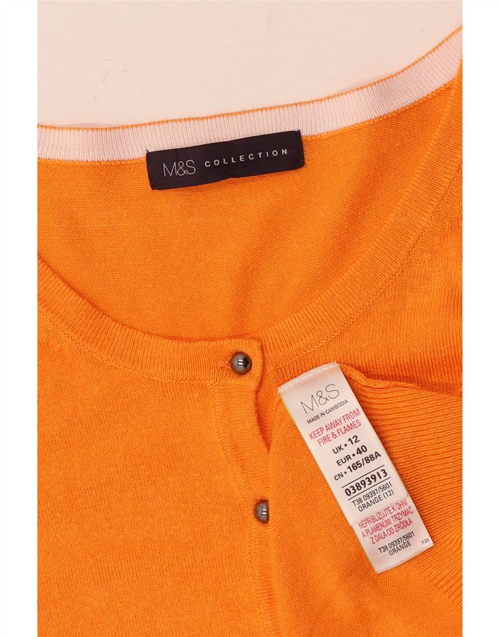Marks & Spencer - Cárdigan para mujer, talla 40, viscosa naranja mediana