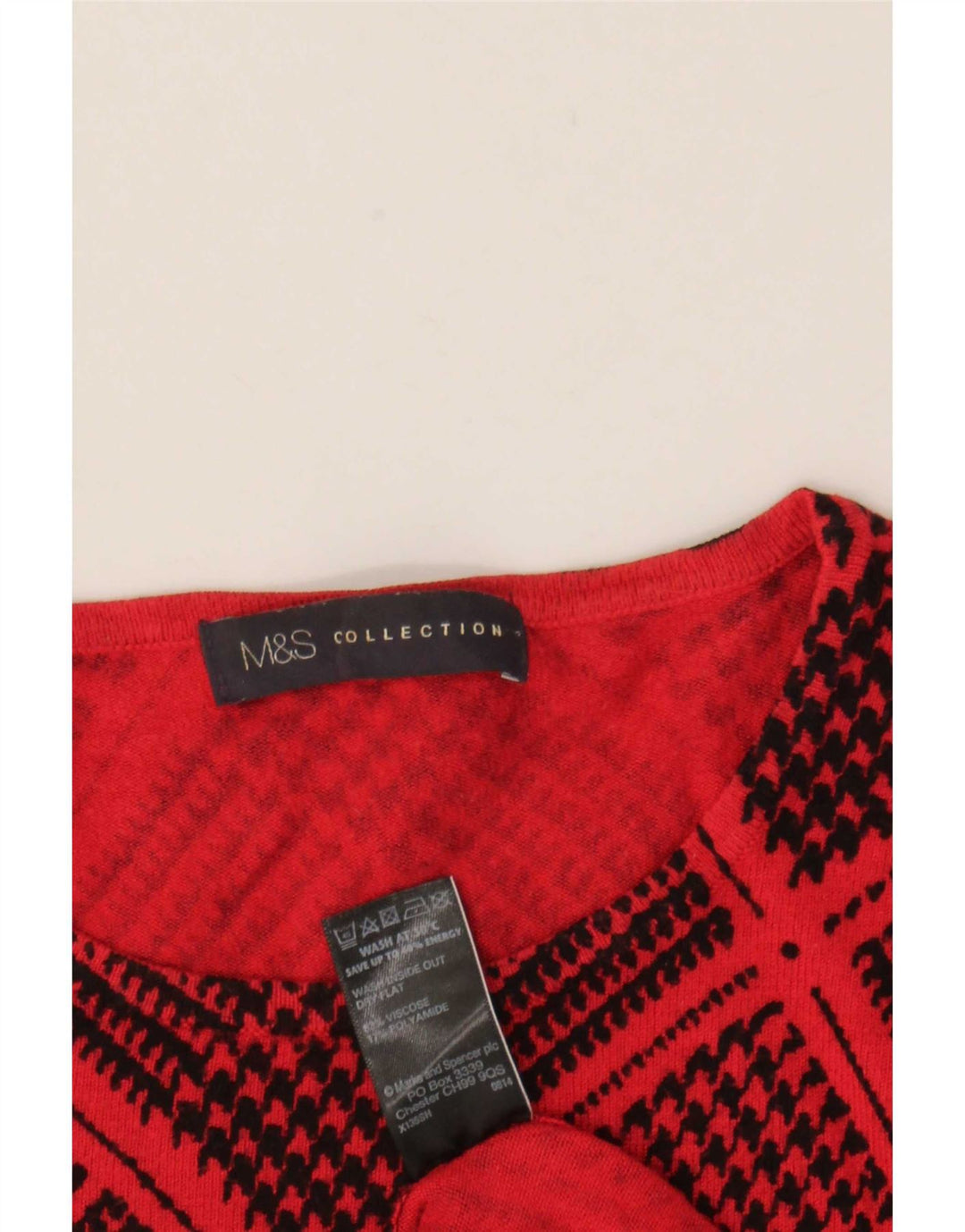 Marks & Spencer suéter con cuello barco para mujer, talla 40, talla M, color rojo