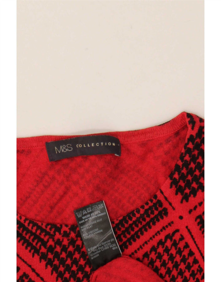 Marks & Spencer suéter con cuello barco para mujer, talla 40, talla M, color rojo