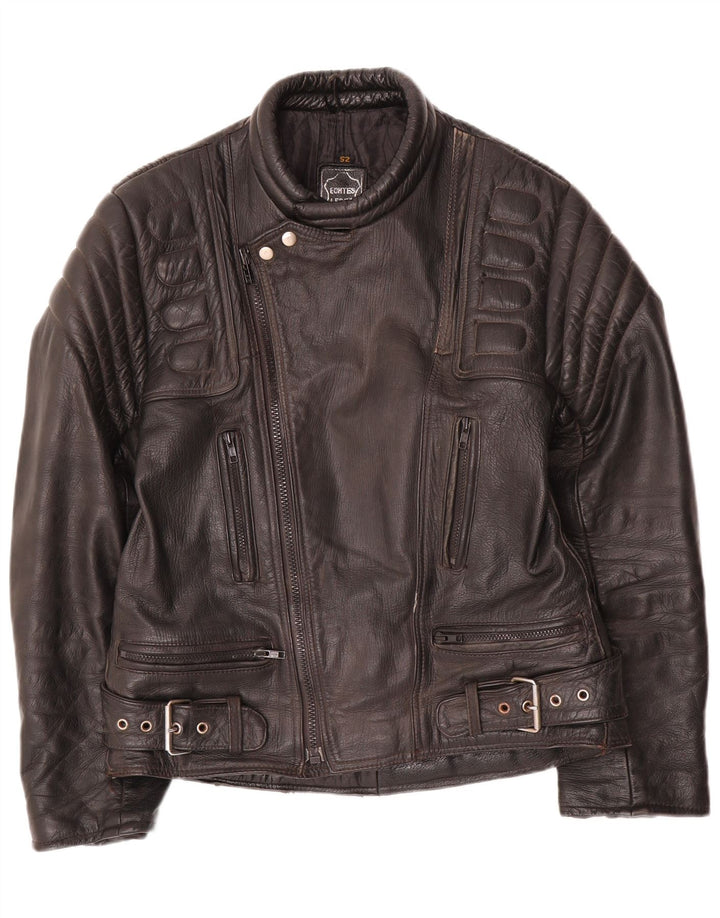 Modeka Chaqueta motera de cuero para hombre UK 38 Medium Black Leather