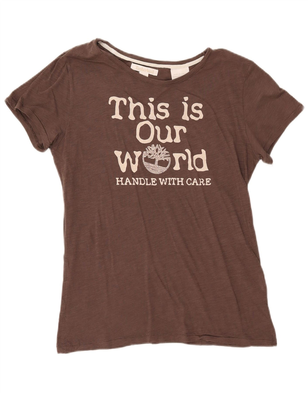 Timberland Camiseta gráfica para mujer Top UK 44 Marrón medio