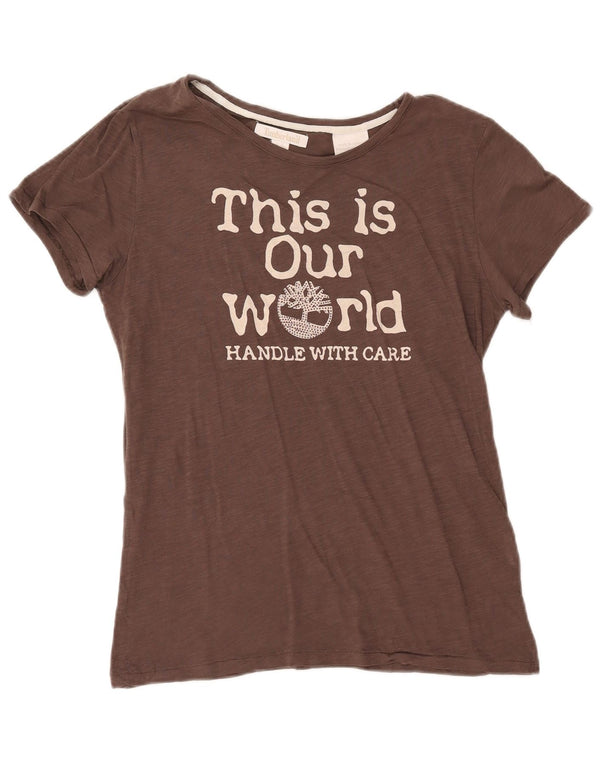 Timberland Camiseta gráfica para mujer Top UK 44 Marrón medio