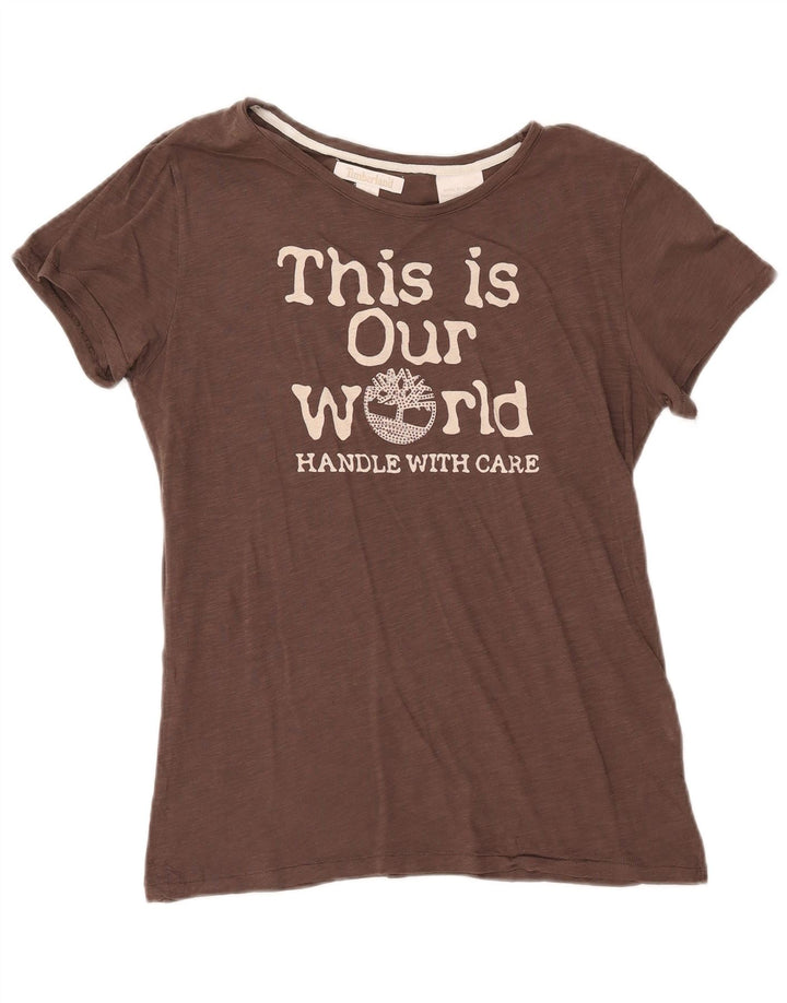 Timberland Camiseta gráfica para mujer Top UK 44 Marrón medio