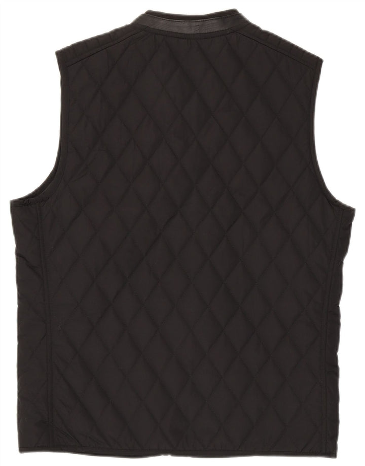 Zara Hombre Chaleco Acolchado UK 38 Mediano Negro Poliéster