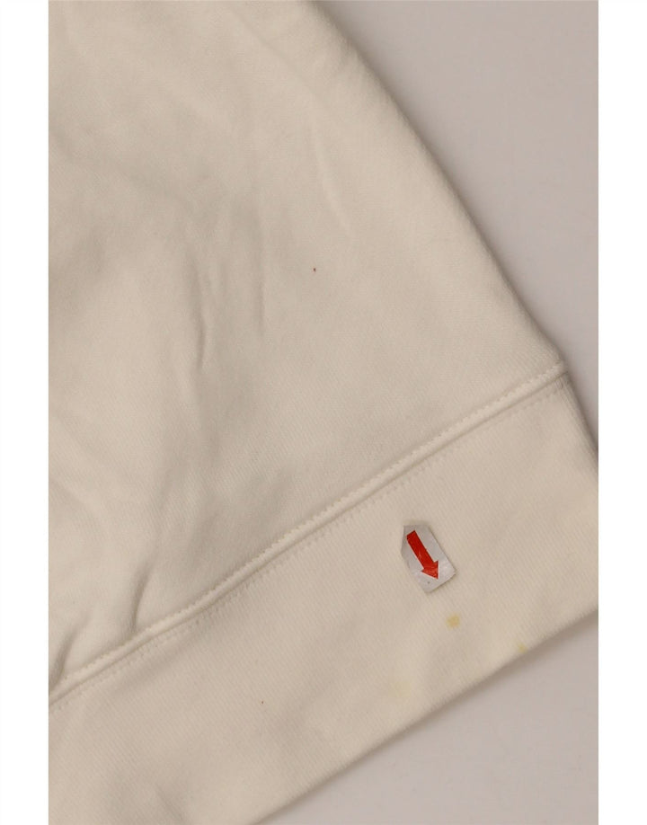 Adidas Hombre Sudadera Con Capucha Gráfica Jersey De Algodón Blanco Mediano