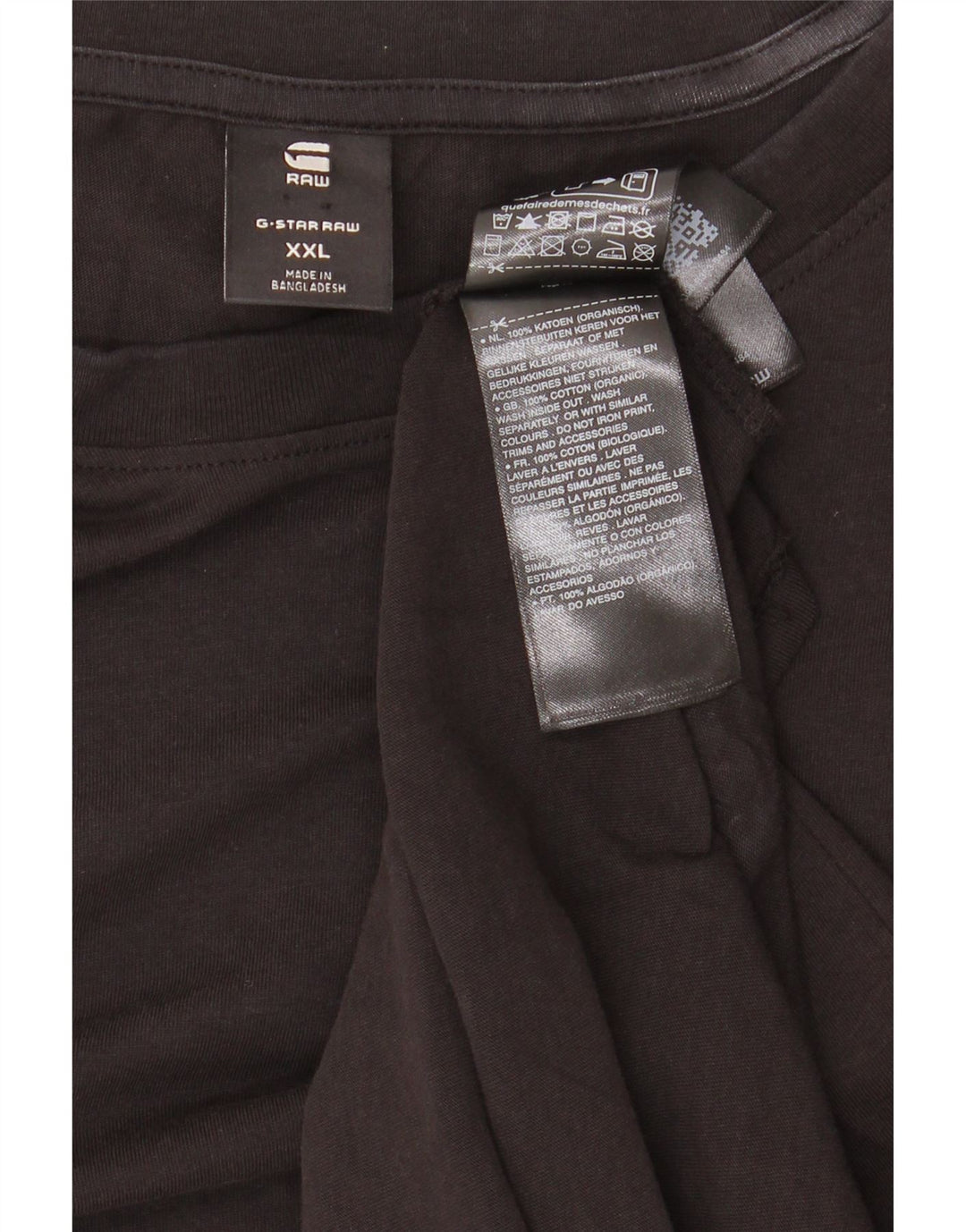 G-STAR Camiseta para hombre Top 2XL Algodón negro