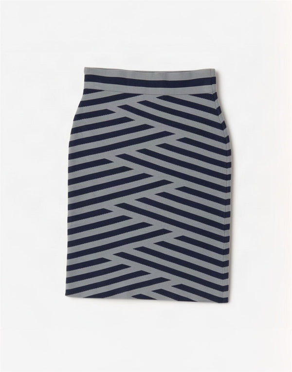 BCBGMAXAZRIA Falda lápiz para mujer mediana W26 Rayón a rayas azules