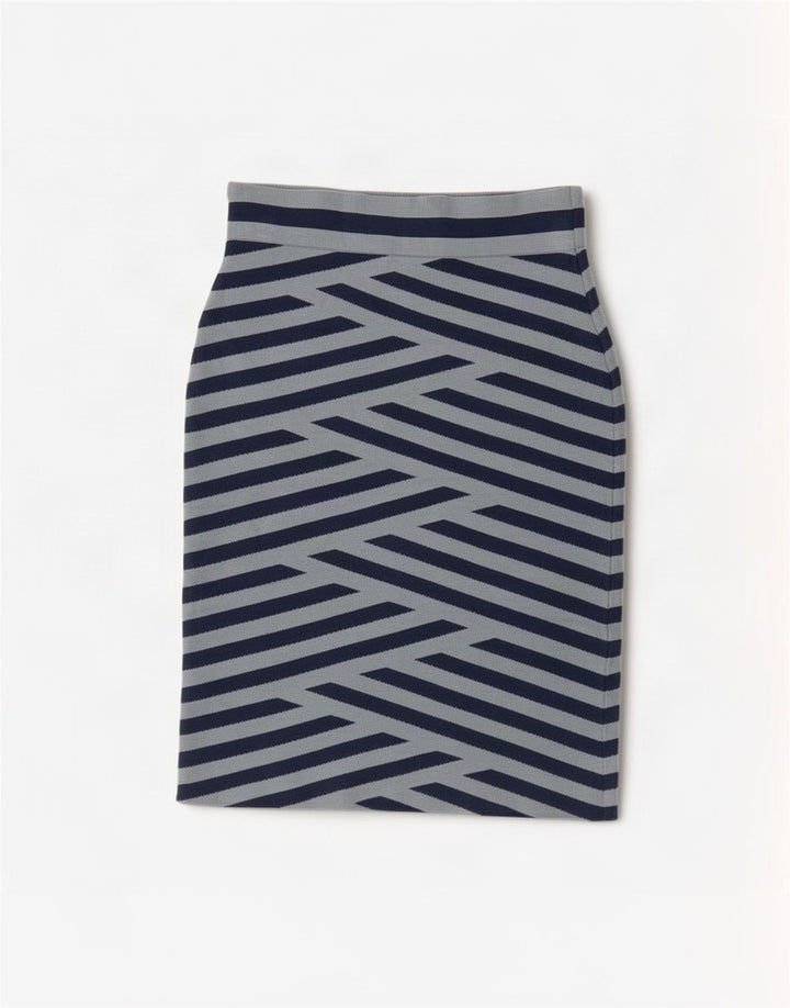 BCBGMAXAZRIA Falda lápiz para mujer mediana W26 Rayón a rayas azules