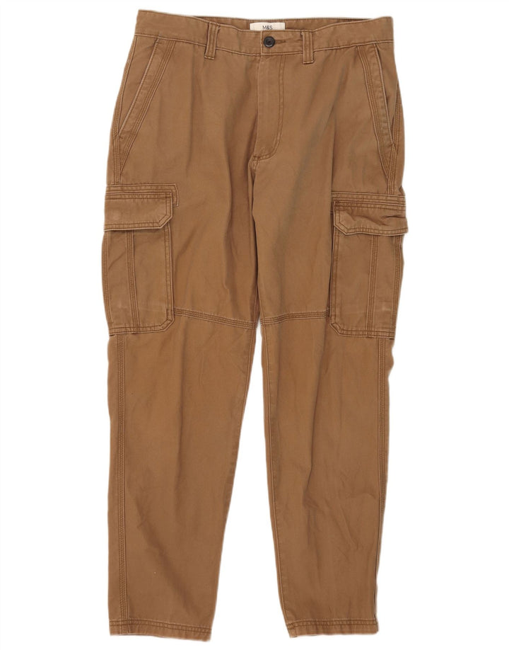 Marks & Spencer Pantalones cargo ajustados para hombre W32 L27 Algodón beige