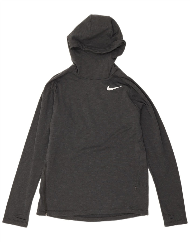 Nike Dri Fit Sudadera con capucha para hombre, talla mediana, poliéster negro