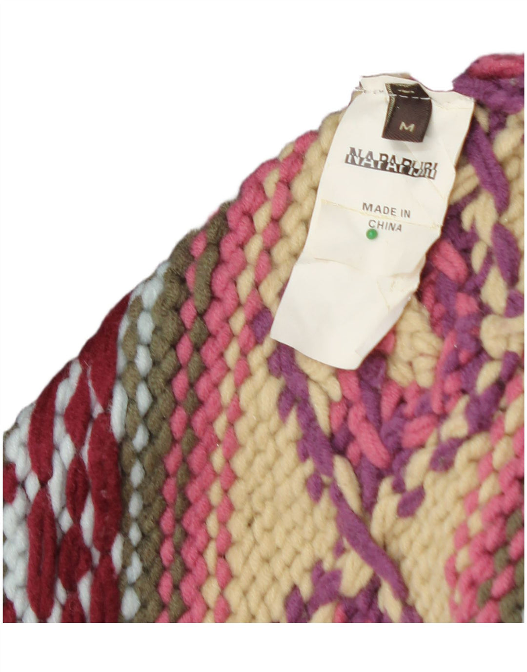 NAPAPIJRI Suéter tipo cárdigan gráfico para mujer UK 40 Marrón medio Geométrico