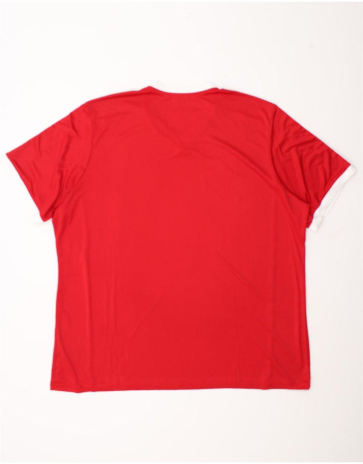 Adidas Mens Climalite Camiseta Top 3XL Rojo Colorblock Poliéster