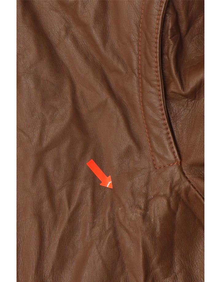 VINTAGE Chaqueta de cuero para hombre IT 52 XL Marrón