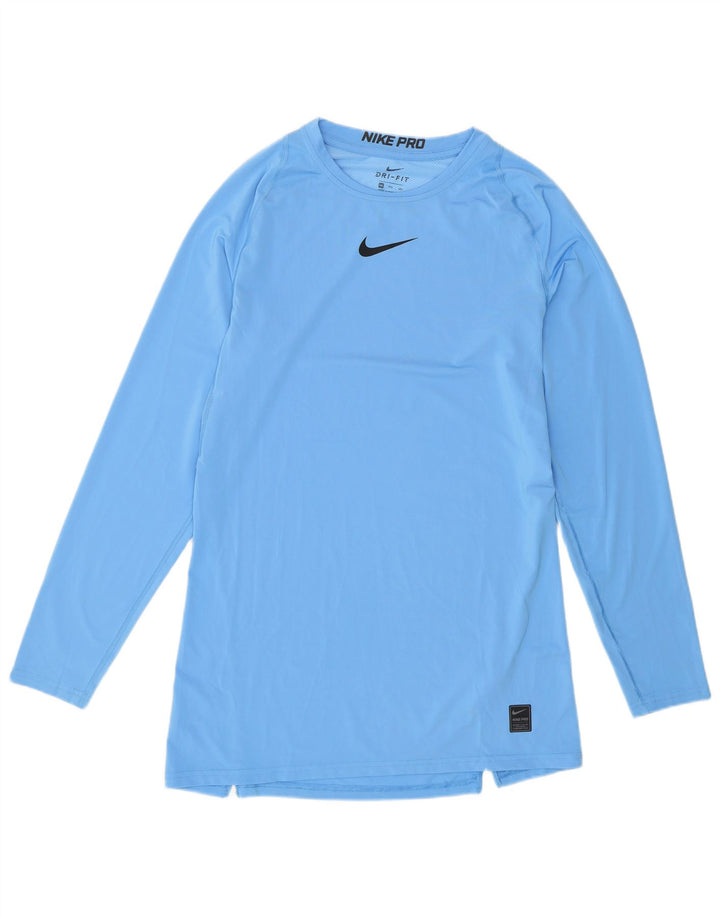Nike Mens Dri Fit Top manga larga 2XL poliéster azul