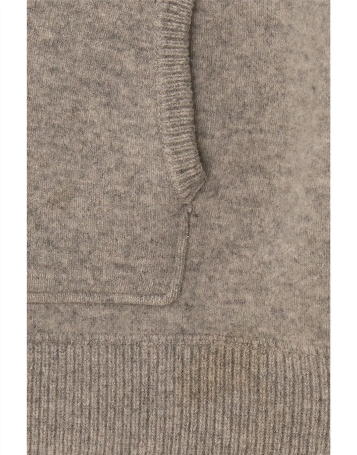 Zara Mujer Cárdigan Con Capucha Suéter UK 44 Lana Gris Medio