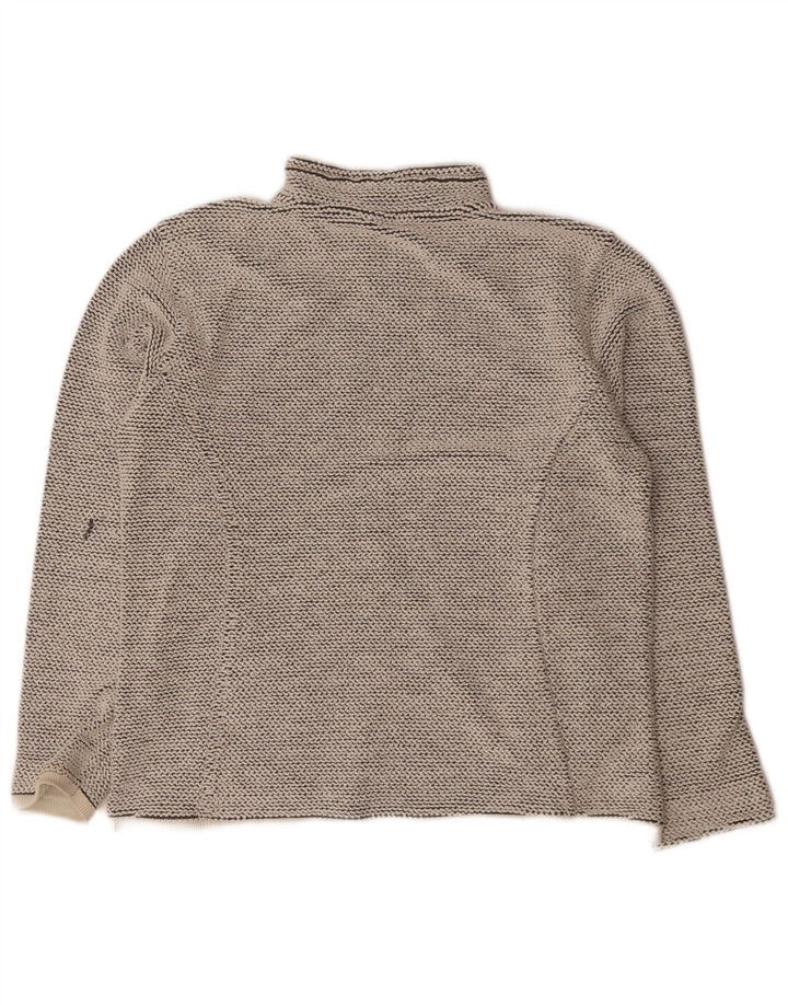 WEIRD FISH Womens Zip Neck Sweatshirt Jumper UK 16 Large Grey Flecked