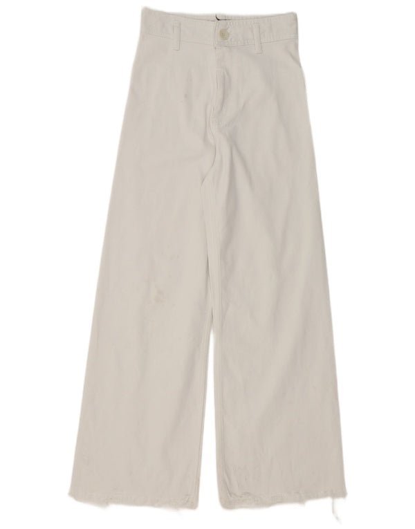 Zara Jeans De Pierna Ancha De Tiro Alto Para Mujer EU 36 XS W26 L29 Blanco