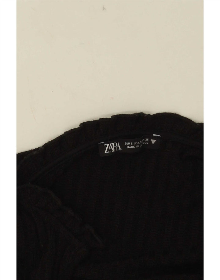 Zara Mujer Vestido Jersey UK 10 Small Negro