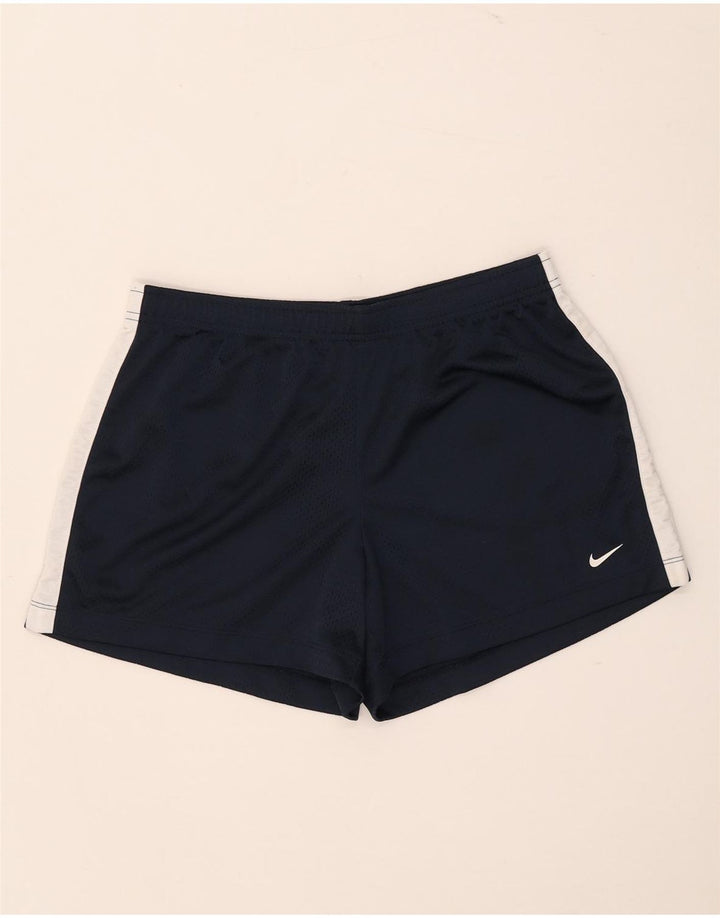 Nike Pantalones cortos deportivos para mujer US 12/14 Grande Azul marino Colorblock Poliéster