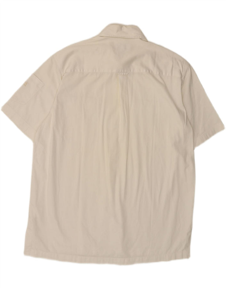 CALVIN KLEIN Camisa Manga Corta Khakis Hombre XL Algodón Blanco