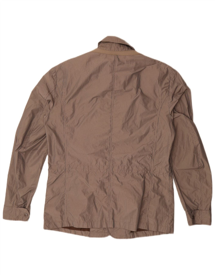 Geox Chaqueta utilitaria Respira para hombre Reino Unido 40 Grande Marrón Poliéster a rayas