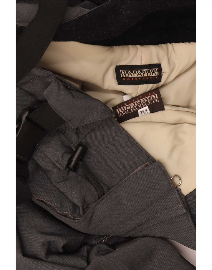 Napapijri Pantalón de esquí con peto para hombre 2XL Gris Poliamida