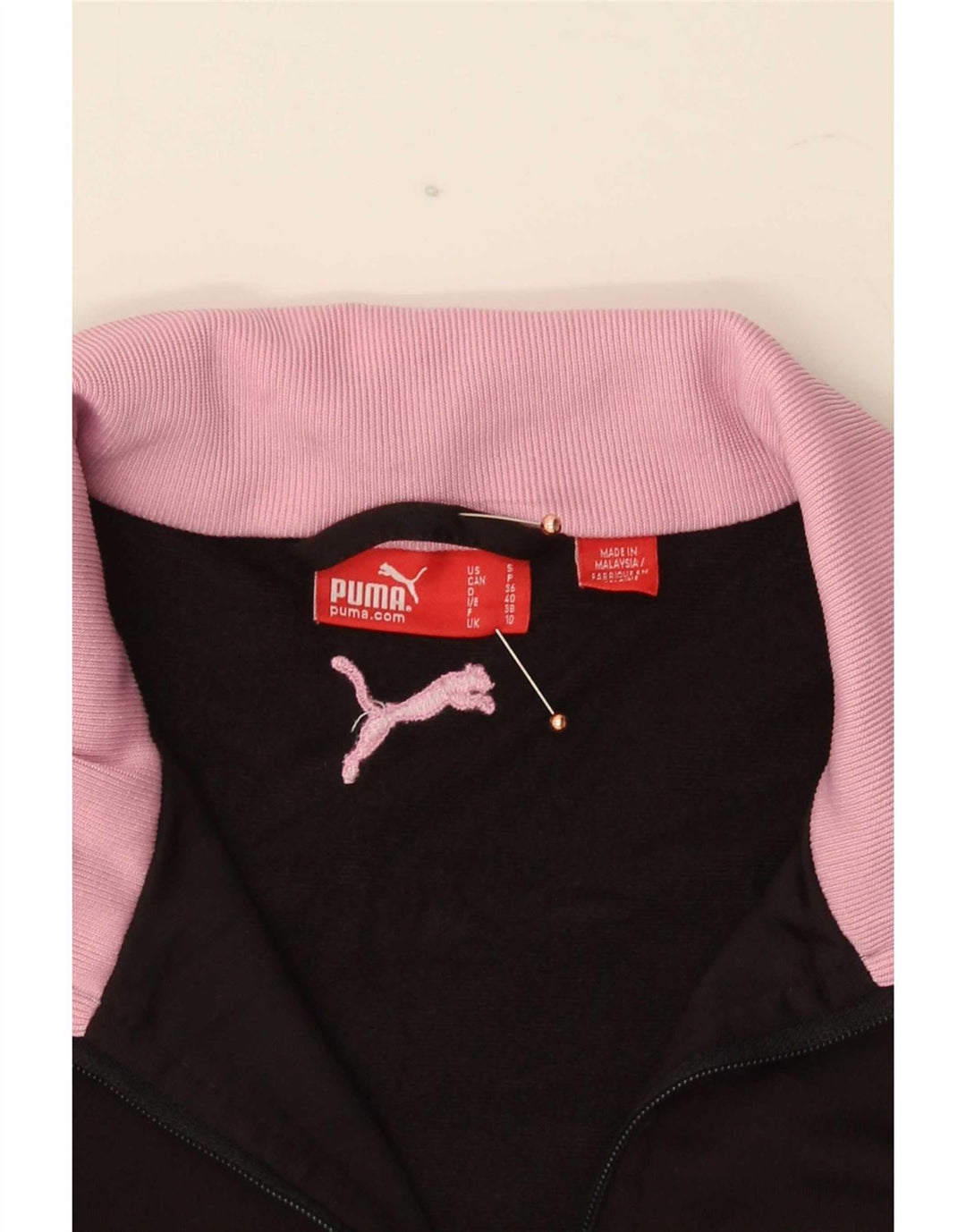 Puma Chaqueta de chándal para mujer UK 10 Small Black Colourblock
