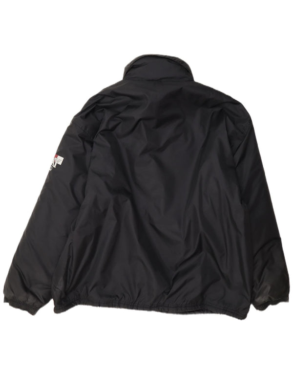 Vintage hombres acolchado Anorak chaqueta Reino Unido 42 XL negro