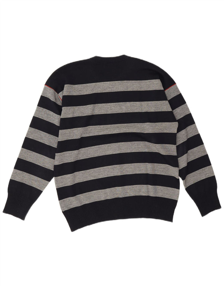 Paul & Shark Jersey con Cuello Redondo para Hombre, Jersey de Rayas Azul Marino Mediano