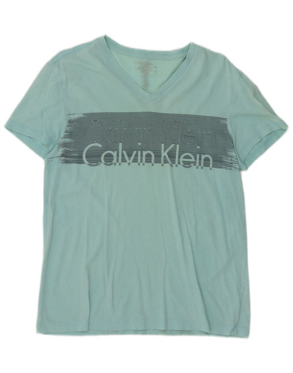Calvin Klein Camiseta gráfica para mujer Top UK 10 Small Green Cotton