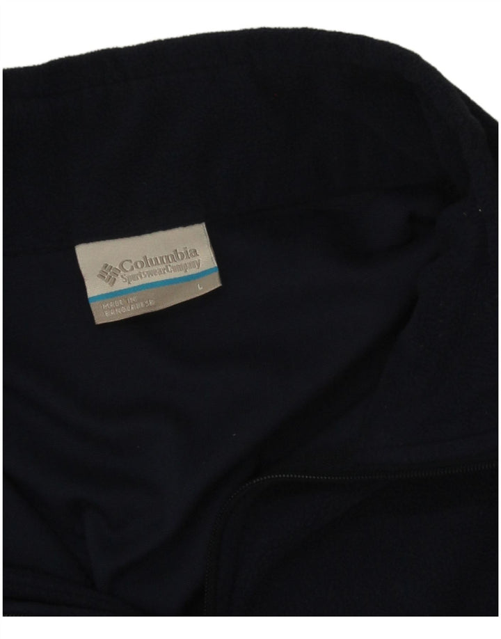 Columbia - Jersey de forro polar con cuello y cremallera para hombre, talla grande, azul marino