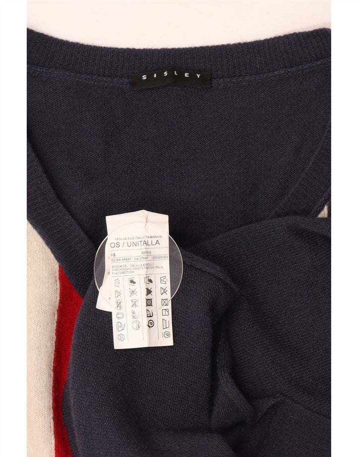 Sisley Camiseta Sin Mangas England Oversize Sin Mangas Talla Única Lana Azul