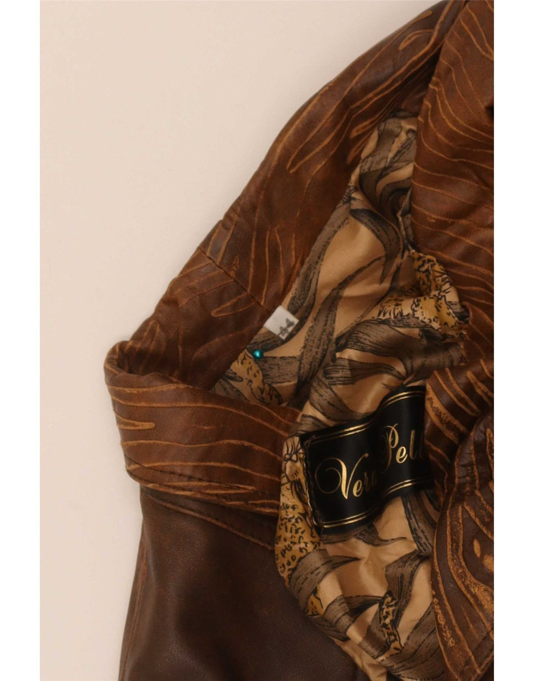 Vintage mujer bombardero chaqueta de cuero IT 44 marrón medio tie tinte biker