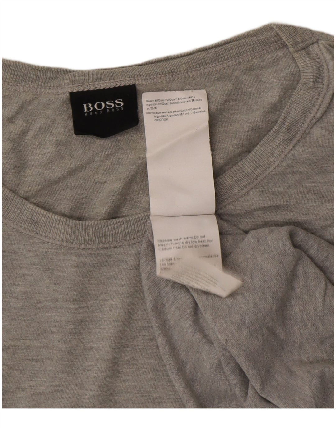 HUGO BOSS Camiseta para mujer Top UK 46 Grande Gris Algodón