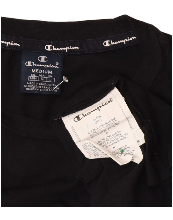 Champion Camiseta gráfica para hombre Top Medium Black Cotton