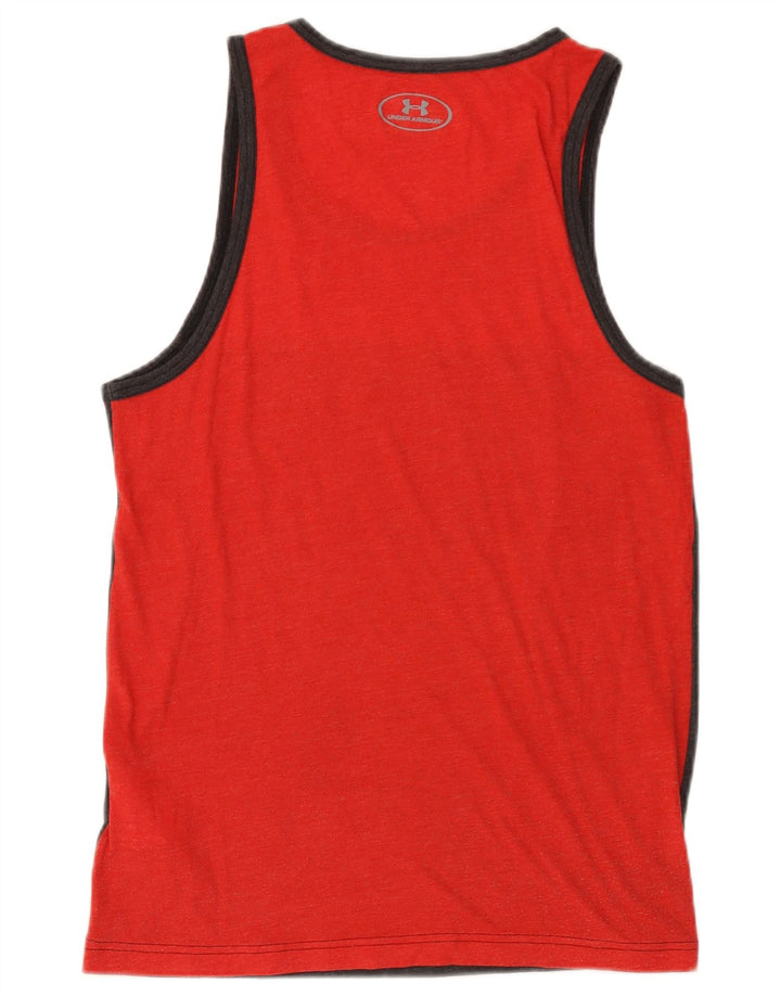 Under Armour Mens Heat Gear Vest Top Small Red Colourblock