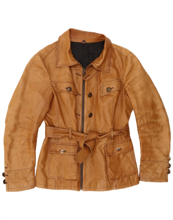 Chaqueta de cuero vintage para mujer IT 50 XL Cuero beige