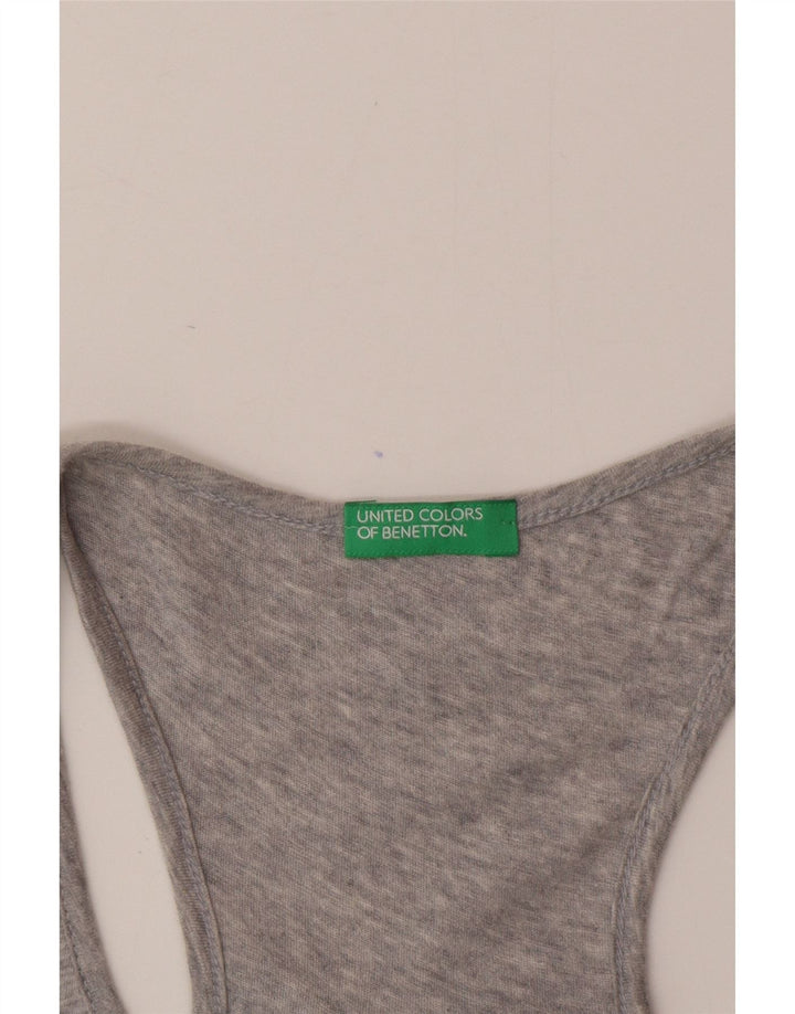 Benetton Top Sin Mangas Mujer ES 42 Gris Medio Moteado